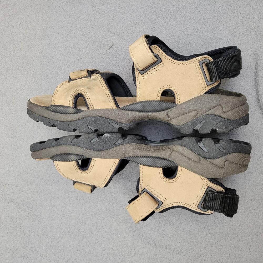 LAND ROVER Sandals Mens Beige Black Size 11 6048 Adjustable Hook and Loop - Picture 5 of 12